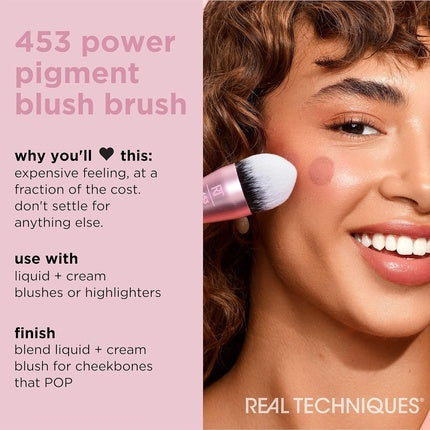 Real Techniques Power Pigment Blush Makeup Brush Rosa