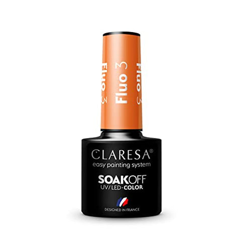 Claresa Soak Off UV/Led Fluorescent Hybrid Nagellack 5ml Orange