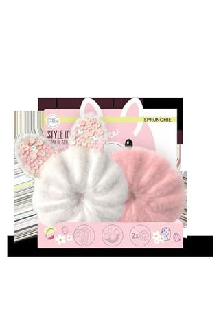 Invisibobble Plüsch Scrunchie Duo Haargummis Rosa Weiß