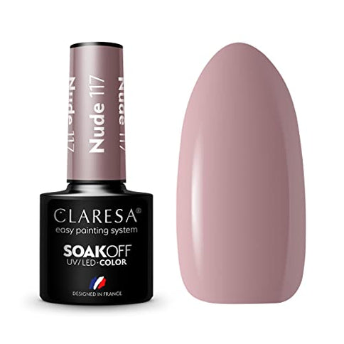 Claresa Soak Off UV/LED Gel Nude 117 Nail Polish 5ml