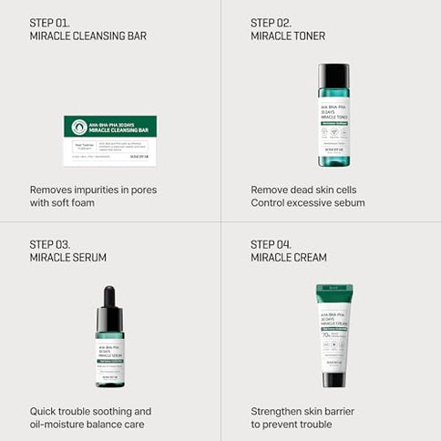 Some By Mi AHA BHA PHA 30 Days Starter Kit – Toner Serum Creme Reinigungsbar