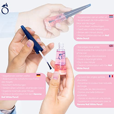 Herome Natural Nail Whitener Pink Glow Nagellack 10 ml