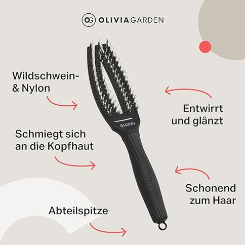 Olivia Garden Detangler Haarbürste – Schwarz, Klein