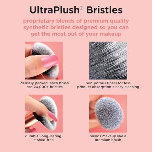 Real Techniques Tapered Cheek Brush – blush/highlighter/loose powder, rose