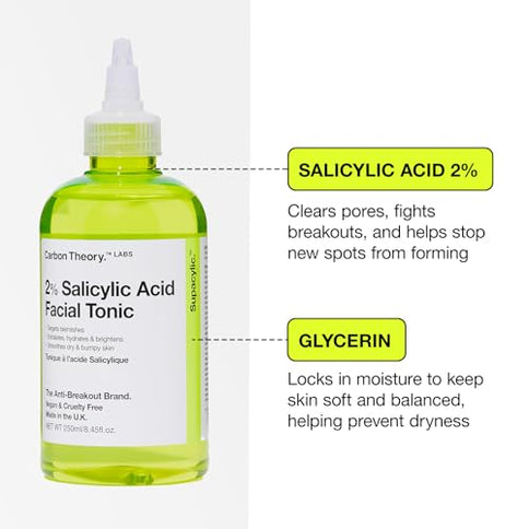 Carbon Theory Supacylic Skin Tonic 2% Salicylic Acid Facial Tonic 250 ml