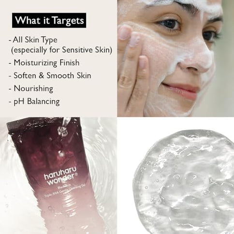 Haruharu Wonder Black Rice Triple AHA Gentle Cleansing Gel 100ml Hydrating