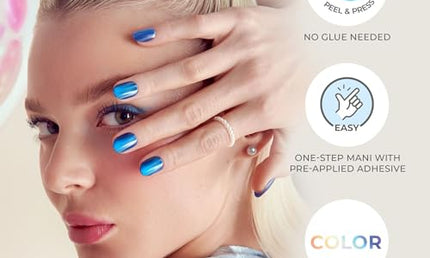 Kiss Self-Adhesive Nails Impress Color Fx Reconnect Blau