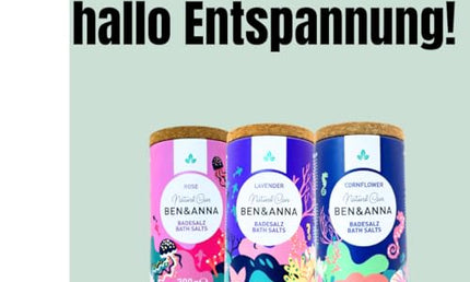 Ben & Anna Premium Cornflower Bath Salts – Muskelentspannung, Kornblume, 300 g