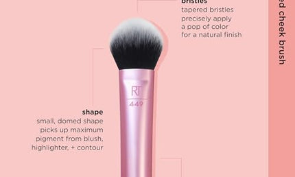 Real Techniques Tapered Cheek Brush – blush/highlighter/loose powder, rose