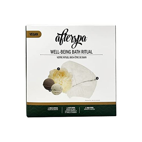 Afterspa Wellness Bath Ritual mit Netzschwamm und 2 Badebombs