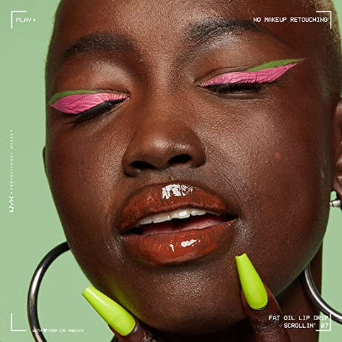 NYX Professional Makeup Lip Gloss Scrollin 4.8 ml - High Shine, Fat Oil Lip Drip