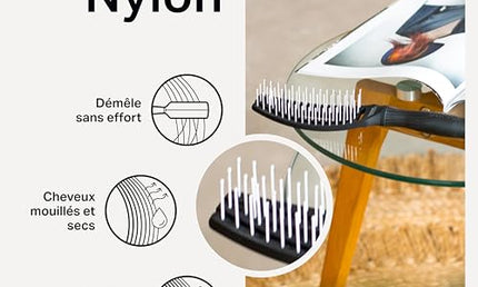 Olivia Garden Fingerbrush Detangler Haarbürste – Black Ionized Nylon, Klein