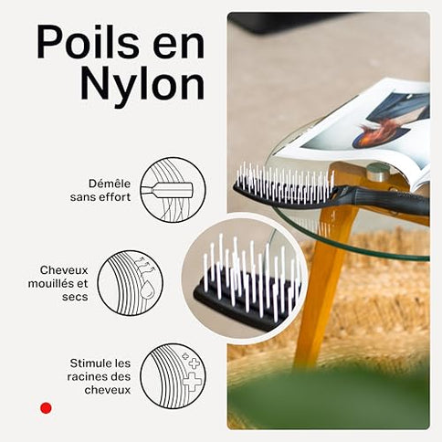 Olivia Garden Fingerbrush Detangler Haarbürste – Black Ionized Nylon, Klein