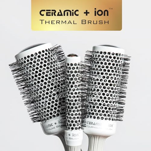 Olivia Garden Ceramic + Ion Round Bürste CI-45 Keramik 1,75 Zoll Weiß/Grau