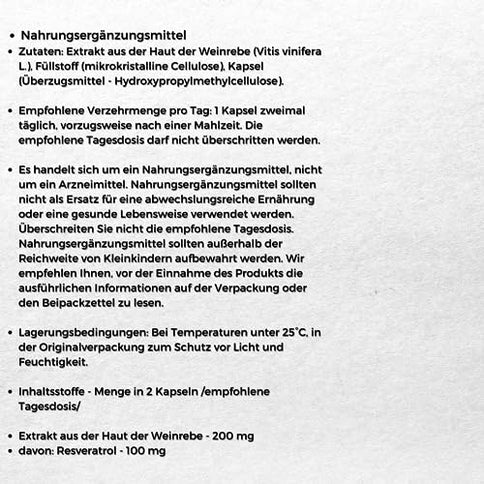 Skoczylas Resveratrol From Grape Skins Dietary Supplement