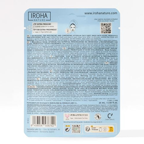 Iroha Nature Aftersun Face Mask – Algen, Probiotics, Hyaluronic Acid – Anti-Aging 25 ml