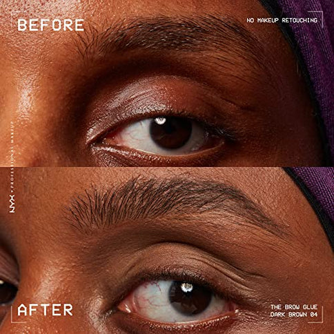 NYX Brow Glue Extreme Hold Tinted Eyebrow Gel Dark Brown