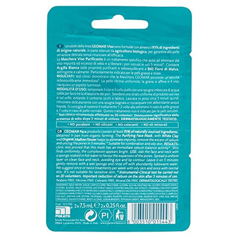 Geomar Tiefenreinigende Gesichtsmaske Weißer Ton 7,5 ml