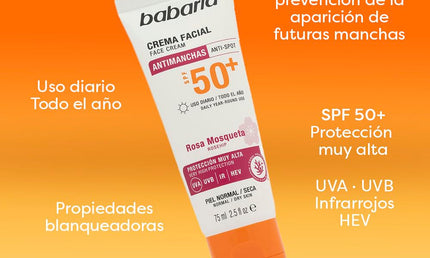 Babaria Sunshine Aloe Necessary 2025 Sonnencreme Gesicht SPF50+ Hagebutte