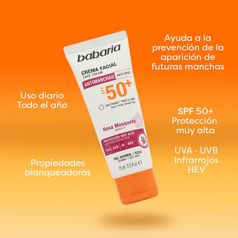 Babaria Sunshine Aloe Necessary 2025 Sonnencreme Gesicht SPF50+ Hagebutte