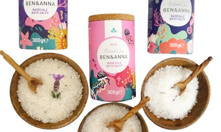 Ben & Anna Premium Cornflower Bath Salts – Muskelentspannung, Kornblume, 300 g