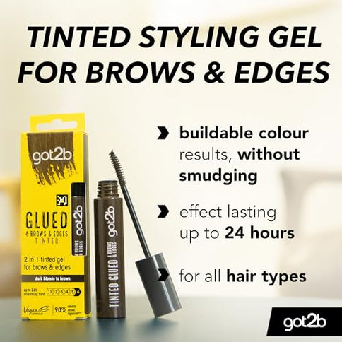 Got2b Glued Brows & Edges Tinted Gel Dark Brown 16ml