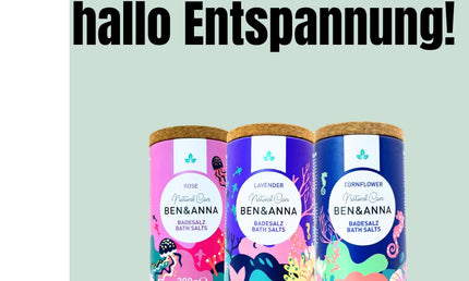 Ben & Anna Premium Cornflower Bath Salts – Muskelentspannung, Kornblume, 300 g