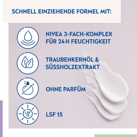 NIVEA Beruhigende Tagescreme 24h Feuchtigkeit SPF15 50 ml