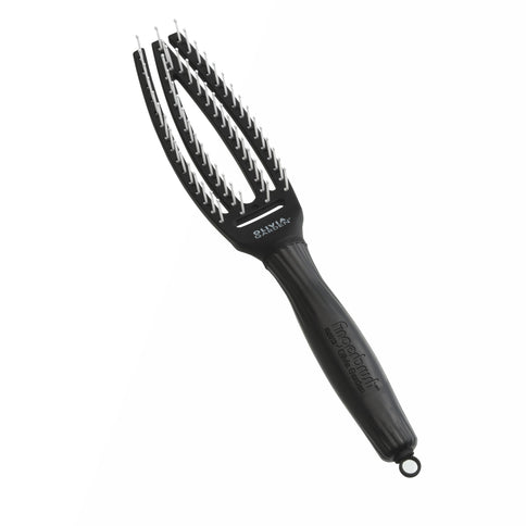 Olivia Garden Fingerbrush Detangler Haarbürste – Black Ionized Nylon, Klein