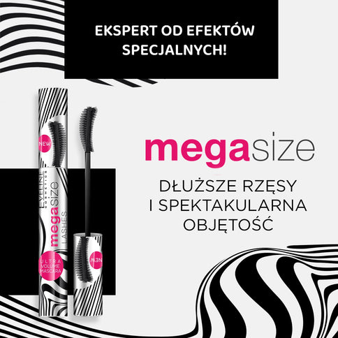 Eveline Mega Size Lashes Mascara, Schwarz, 10 ml