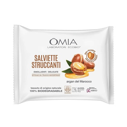 Omia Argan Face/Eye/Lip Cleansing Wipes – Makeup Remover