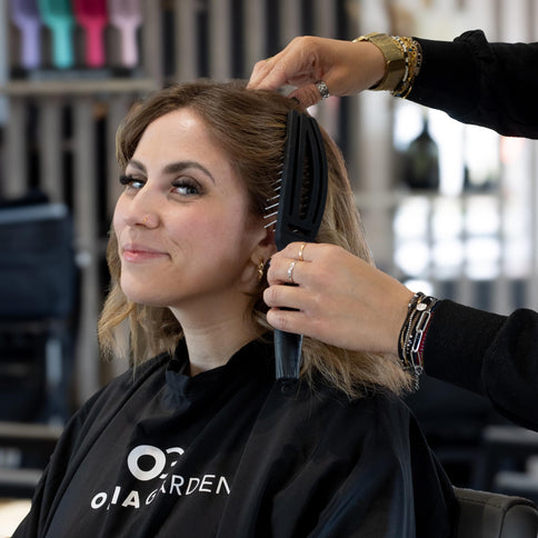 Olivia Garden Fingerbrush Detangler Haarbürste – Black Ionized Nylon, Klein