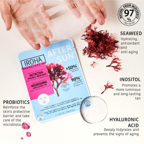 Iroha Nature Aftersun Face Mask – Algen, Probiotics, Hyaluronic Acid – Anti-Aging 25 ml