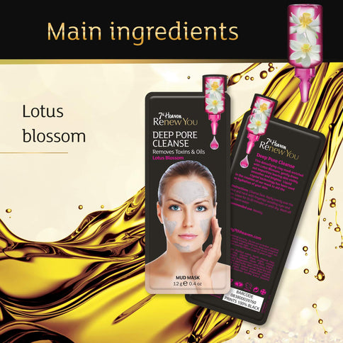 7th Heaven Purifying Mask Deep Pore Cleanse Mud Mask Lotus Blossom 21 g