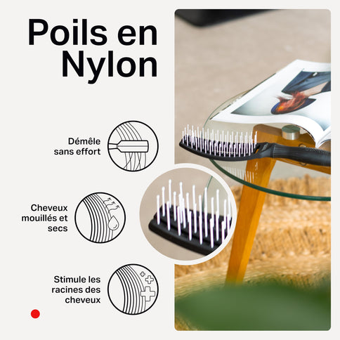 Olivia Garden Fingerbrush Detangler Haarbürste – Black Ionized Nylon, Klein