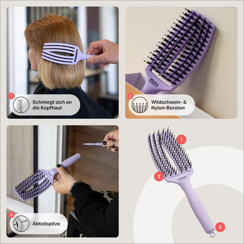 Olivia Garden Finger Brush Haarbürste Lavender Medium