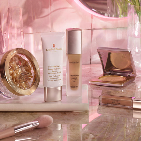 Elizabeth Arden Flawless Finish Skincaring Pressed Powder Mattifying Medium Deep 9.9 g