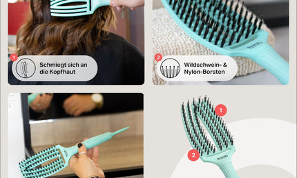 Olivia Garden Fingerbrush Detangler Haarbürste Mint Medium
