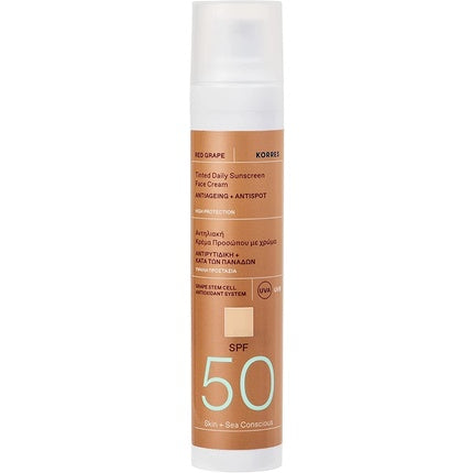 Korres Red Grape Getönte Sonnencreme – Gesicht SPF50, 50 ml