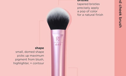Real Techniques Tapered Cheek Brush – blush/highlighter/loose powder, rose