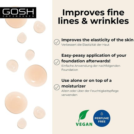 Gosh Foundation Primer Anti-Wrinkle – Matt, parfumfrei, empfindliche Haut, 30 ml