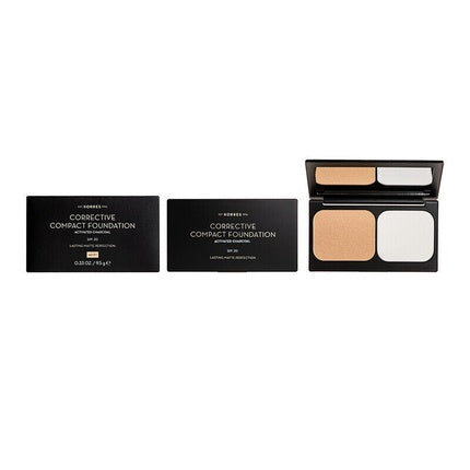 Korres Aktivkohle Corrective Compact Foundation SPF20 Lasting Mat 9,5 g Schwarz