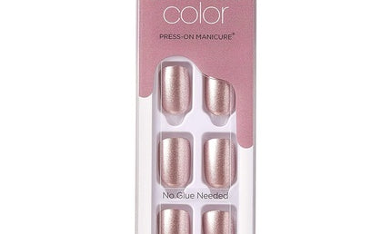 KISS imPRESS Color Gel-Nagelset - Kurze Länge, Champagne Pink, Glänzend