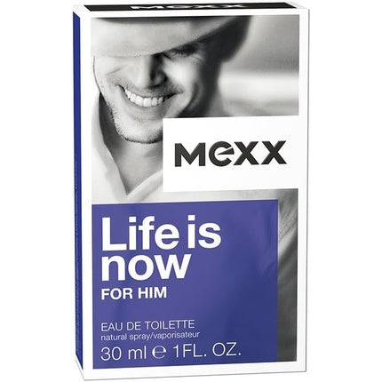 Mexx Life is now for him Eau de Toilette, Reisegröße, 30 ml