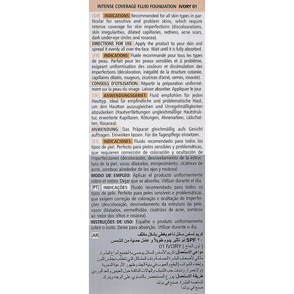 Pharmaceris Intense Coverage Foundation Ivory, 30 ml