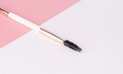 Brushworks Brow Duo Brush Weiß/Gold Brauenpinsel Kunstfaser