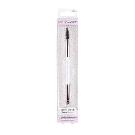 Brushworks Brow Duo Brush Weiß/Gold Brauenpinsel Kunstfaser