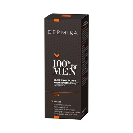 Dermika 100% For Men Cream 30+ Strongly Moisturizing Revitalizing Day/Night 50ml