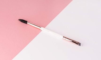 Brushworks Brow Duo Brush Weiß/Gold Brauenpinsel Kunstfaser