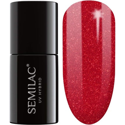 Semilac UV Nagellack 025 Glitter Red – Langlebiger Glanz, 7ml
